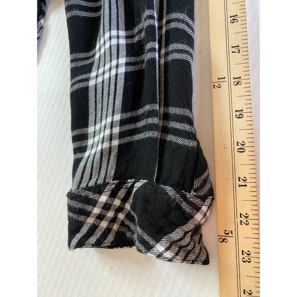 New Direction Black and White Plaid Button-Down Shirt Size L Grunge Western - Picture 10 of 11
